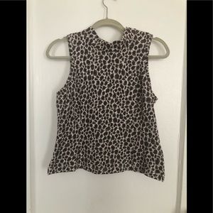 Anthropologie Akemi + Kin Animal Print Mock Neck Sleeveless